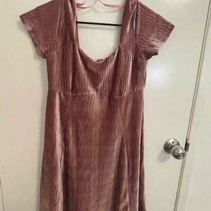Mauve Velvet Babydoll Dress NWT